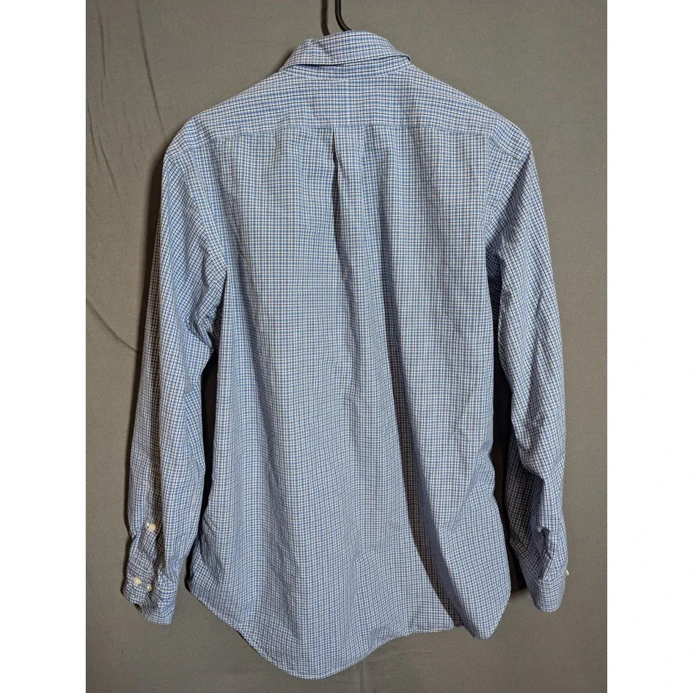 Ralph Lauren Classic Fit Y2K Era Ivy Style Blue‎ Check Shirt 15.5 M Preppy